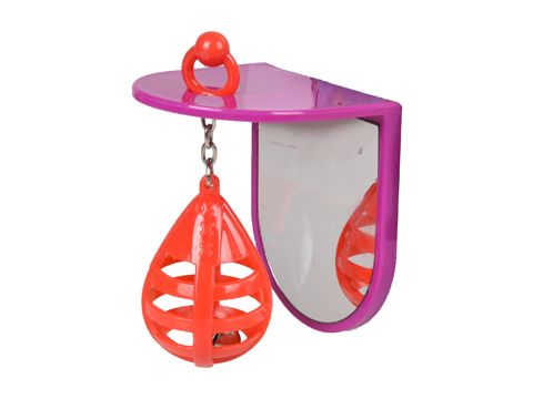 Flamingo hračka boxovací míč se zrcátkem 8 x  6 x 9,5 cm pro malé papoušky fialová