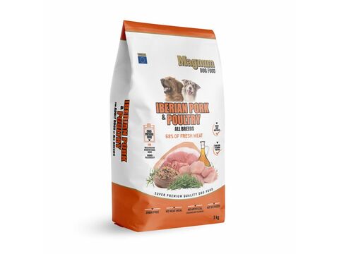 Magnum Iberian Pork & Poultry All Breed 3 kg  1.125 + dárek Magnum taška 