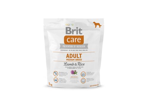Brit Care Dog Hypoallergenic Adult Medium Breed Lamb & rice 1 kg 