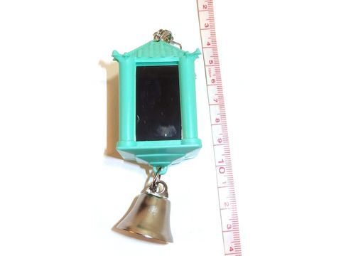 Tatrapet hračka lucerna se zvonkem plastová 14 cm zelená pro malé papoušky