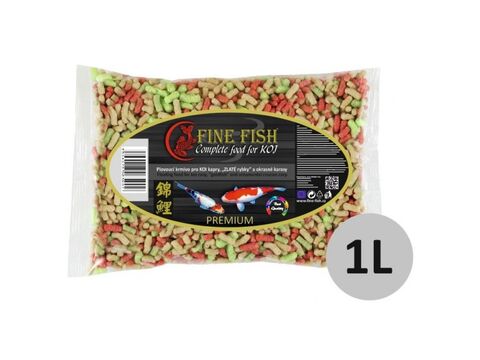 FINE FISH KOI Color Sticks Mix premium 1l tyčinky sáček