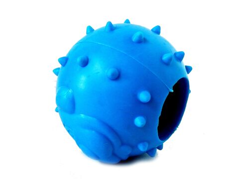 Tatrapet hračka pro psa míček pes 6,5 cm na pamlsky tvrdá guma modrá