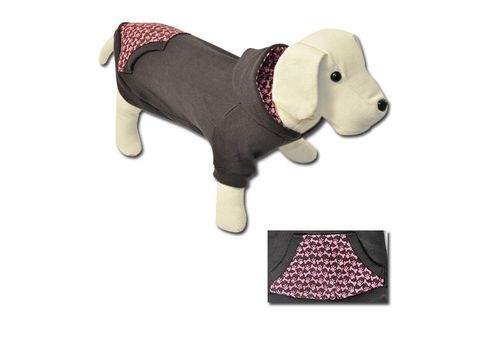 Nayeco mikina pro psa s kapucí s kostičkama hnědá 30 cm, obvod 42 cm doprodej