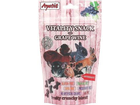 Apetit Vitality Snack with Grape Wine 80 g pro hlodavce hroznová semínka exp. 7/2024