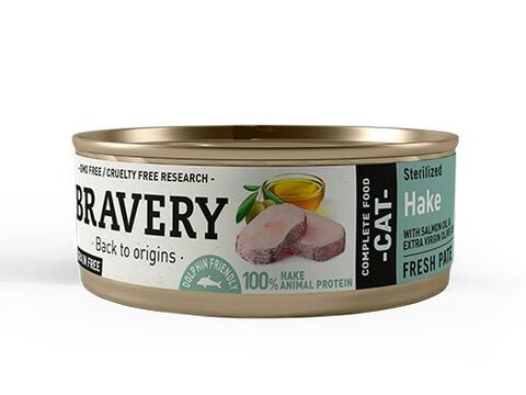 Bravery cat Sterilised 70 g Hake salmon oil/ virgin olive exp. 6/2024