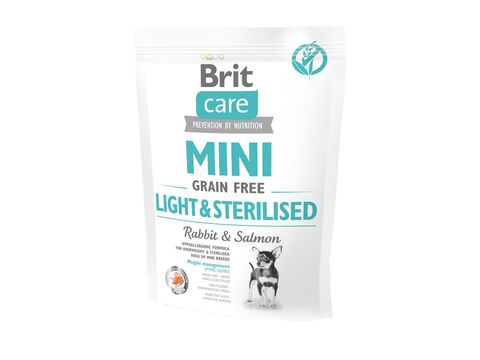 Brit Care Adult mini Grain Free Light & Sterilised Rabbit & salmon 400 g granule
