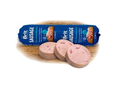 Brit premium sausage kuře a jehně 800 g salám   