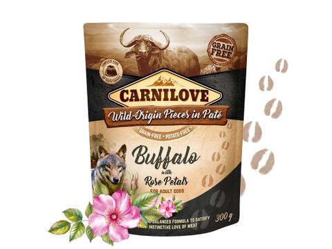 Carnilove Dog Pouch paté Buffalo with Rose Petals 300 g 3.194 