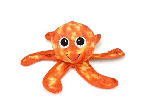 Nayeco hračka pro psa chobotnice 25 cm látková, šustící a pískací oranžová
