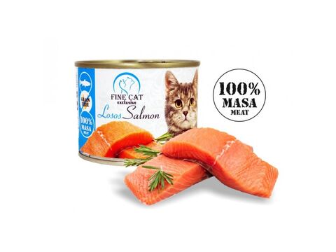 FINE CAT Exclusive konzerva pro kočky losos 100% masa 200 g