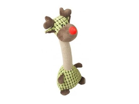 Nayeco hračka pro psa žirafa 35 cm plyšová pískací zelená
