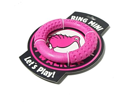Kiwi Walker hračka pro psa házecí a plovací kruh z TPR pěny průměr 13 cm růžová