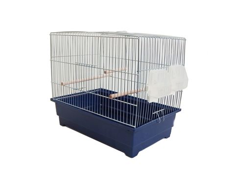 Klec pro malé papoušky soudek 45 x 28 x 39 cm tmavě modrá