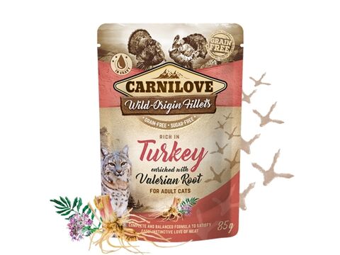 Carnilove Cat Pouch Rich in Turkey Enriched with Valerian 85g 4.138