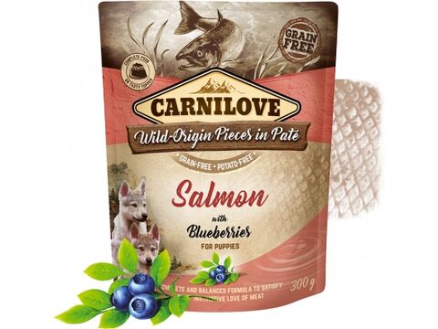 Carnilove Dog Pouch paté Salmon with Blueberries for Puppies 300 g 3.196