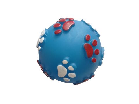 Magnum hračka pro psa  míč s velkou tlapkou pískací  9 cm vinyl modrá