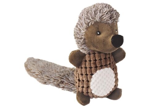 Nayeco hračka pro psa ježek 35 cm látková pískací tmavě hnědá