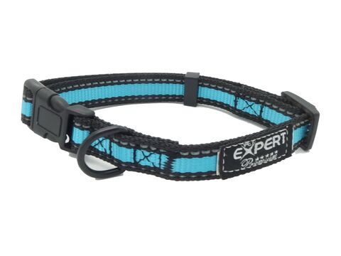 Tatrapet Pet Expert obojek na psa Basic 15 mm x 25-40 cm nylon reflexní modrý s černým 
