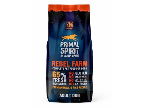 Primal Spirit Dog 65% Rebel Farm 12 kg za studena lisované granule kuře  1.203