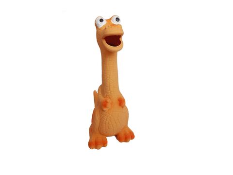 Tatrapet hračka pro psa dinosaurus řvoucí, 19 cm, latex, oranžová