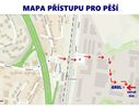 Mapa přístupu pro pěší