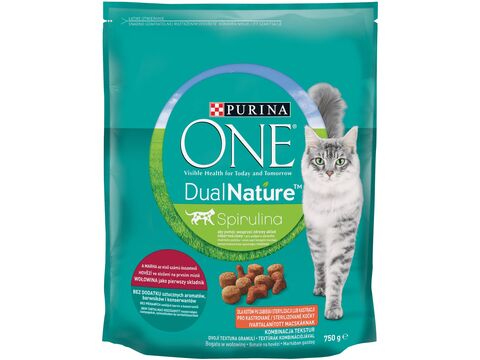 Purina ONE Dual Nature Sterilized 750 g Spirulina s hovězím 