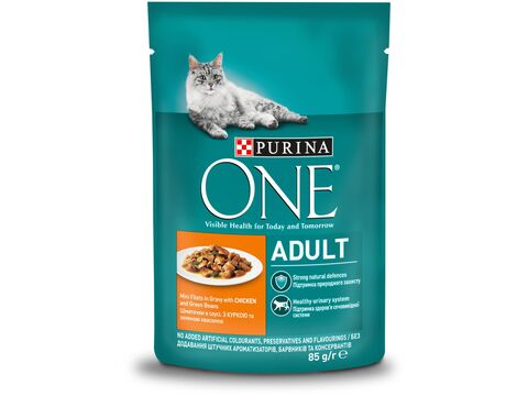 Purina ONE Adult 85 g kapsa mini filet s kuřetem a zelenými fazolkami ve šťávě