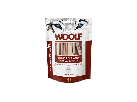 WOOLF 100g soft long Beef and cod sandwich    