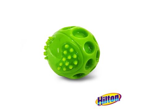 Hilton hračka pro psa dentální míček pískací 7,5 cm  zelená