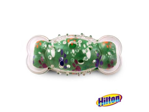 Hilton hračka pro psa dentální kost pískací 16 cm zelená