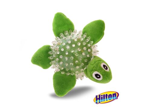 Hilton hračka pro psa dentální želva pískací 12 cm zelená