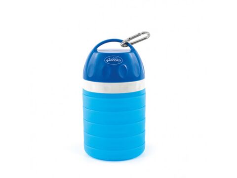 Record cestovní lahev plastová 0,6 l průměr 7,5 cm, délka 14-23 cm modrá