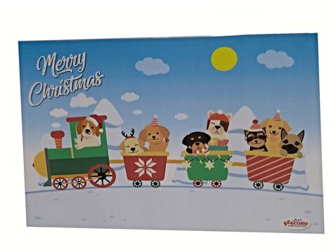 Record vánoční plastová podložka pod misky  42 x 30 cm pro psy vánoční vláček