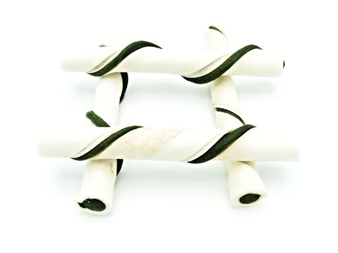 Magnum Rawhide roll stick trubičky 40 ks bílo-zelené