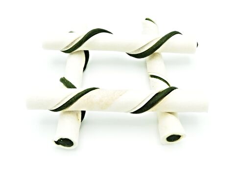 Magnum Rawhide roll stick trubičky 12,5 cm  40 ks bílo-zelené