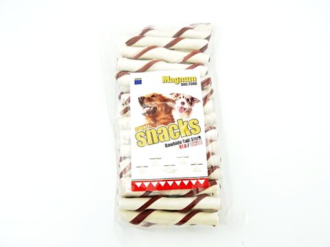 Magnum Rawhide roll stick trubičky 12,5 cm 40 ks bílo-červené  
