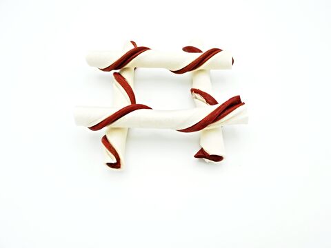 Magnum Rawhide roll stick trubičky 12,5 cm 40 ks bílo-červené  