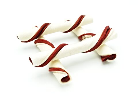 Magnum Rawhide roll stick trubičky 12,5 cm 40 ks bílo-červené  