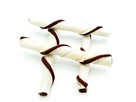 Magnum Rawhide roll stick trubičky 12,5 cm 40 ks bílo-hnědé  