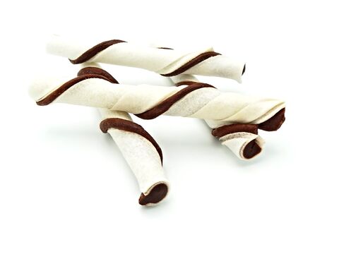 Magnum Rawhide roll stick trubičky 12,5 cm 40 ks bílo-hnědé  