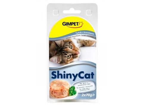 Gimpet shinyCat tuňák s krevetami 2 x 70 g v želé