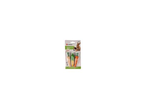 Flamingo hračka pro hlodavce 3 ks okusovací dřevěné zeleniny průměr 2cm, délka 10 cm 