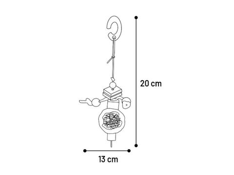 Flamingo hračka pro hlodavce z přírodních materiálů 13 x 4 x 20 cm