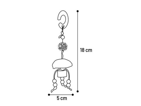 Flamingo hračka pro hlodavce přírodní závěs 5 x 3 x 18 cm