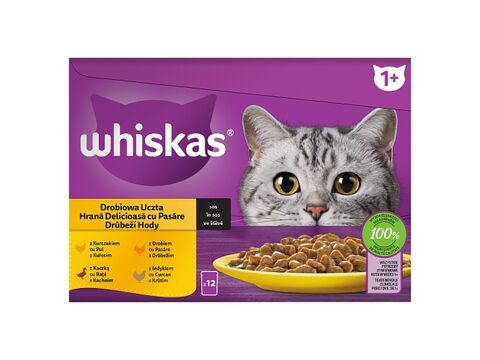 Whiskas Drůbeží hody ve šťávě 12 x 85 g kapsa kuře, kachna, drůbež, krůta