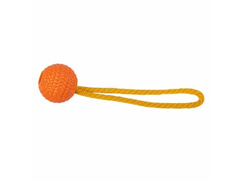 Magnum hračka pro psa míč 5 cm na šňůře 25 cm tvrdá guma oranžová