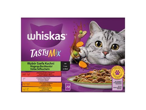 Whiskas Volba šéfkuchaře  ve šťávě 12 x 85 g kapsa hovězí, drůbeží, losos, kuře, krůta