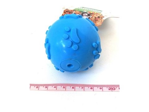 Tatrapet hračka pro psa míček pískací 6 cm tvrdá guma modrá