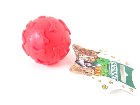 Tatrapet hračka pro psa míček s kostí 6 cm tvrdá guma oranžová