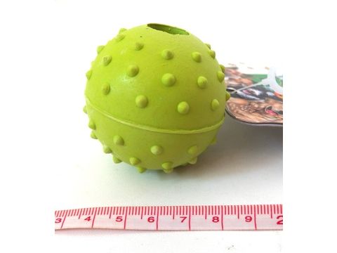 Tatrapet hračka pro psa míček s výstupky a rolničkou 5 cm tvrdá guma fosforová